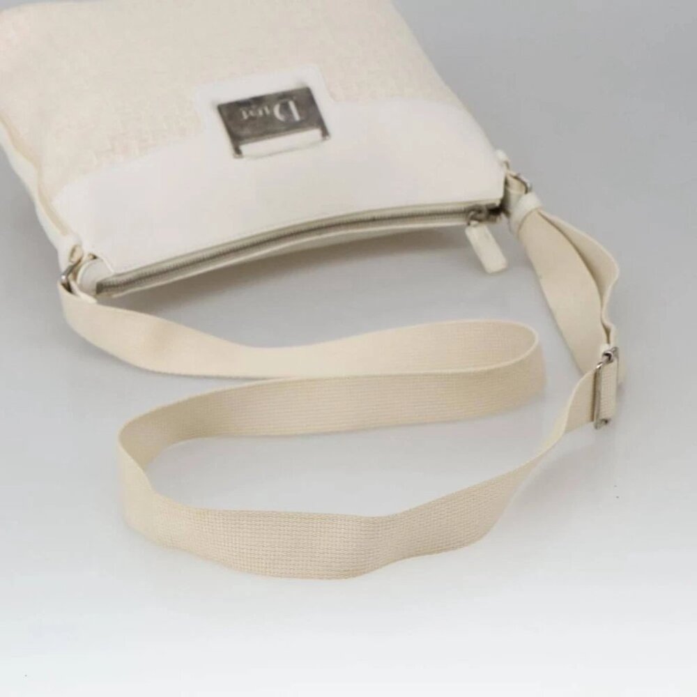 Christian Dior Trotter Canvas Shoulder Bag White Auth 103087V - Picture 8 of 16